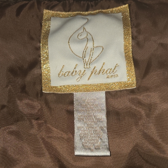 Baby Phat Chocolate Puffer Jacket with Fur Hood - Picture 14 of 14